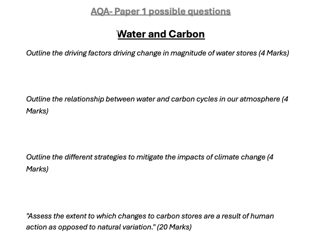 AQA A-Level Physical exam questions