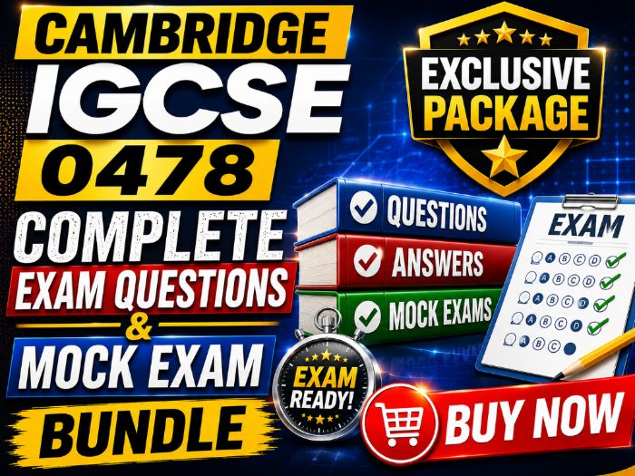 Cambridge IGCSE 0478 Complete Exam Questions Success Bundle