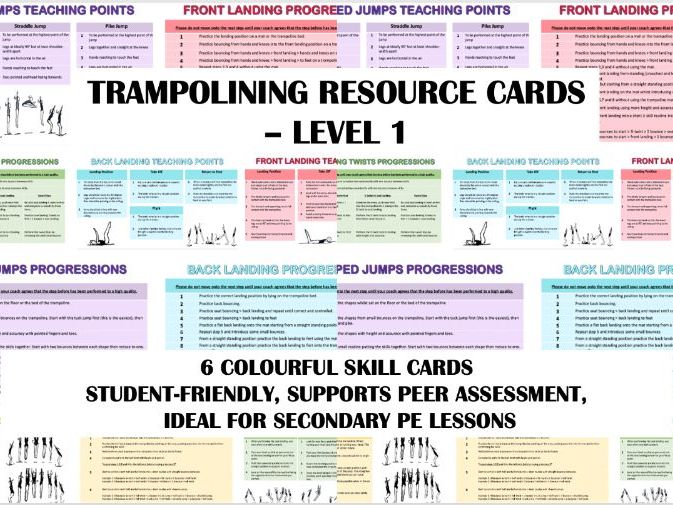 Trampolining Resource Cards – Level 1  (Secondary PE)