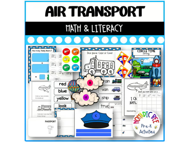 Air Transport Math and Literacy Centers and Activities