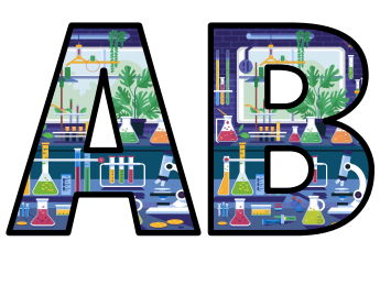 Physics Lab Science Set Lettering Set Display Title Letters Numbers Signs