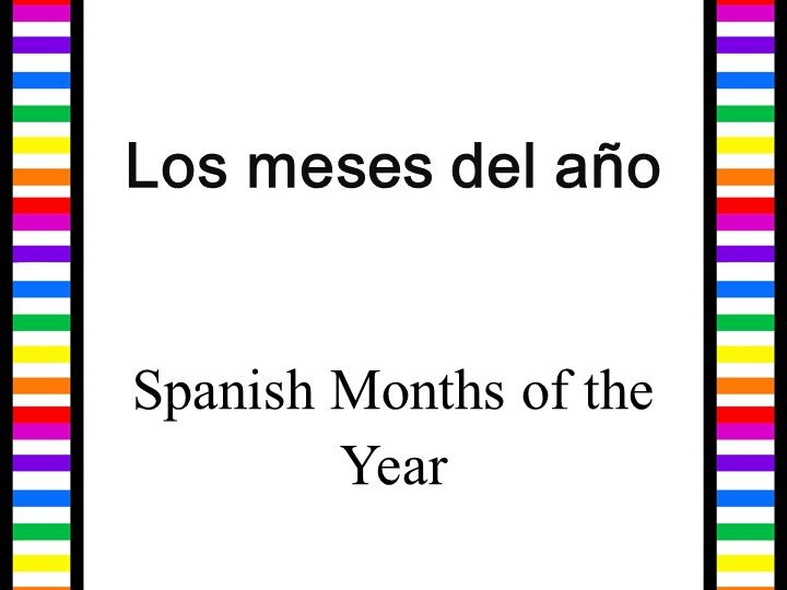 Los Meses Del A o Months Of The Year In Spanish Teaching Resources