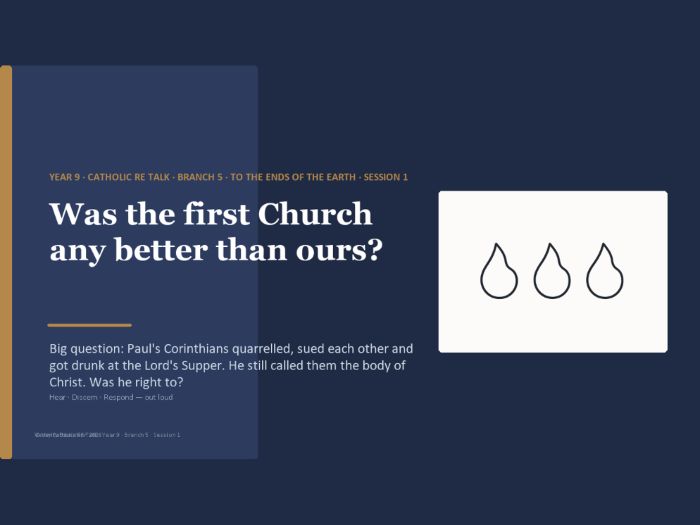 Y9 Catholic RE Talk: To the Ends of the Earth | 7 Discussions + Scaffolds + SEND
