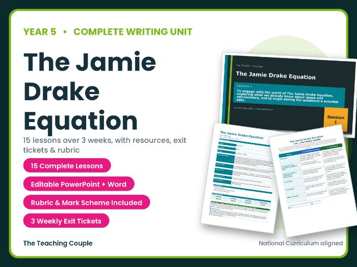 The Jamie Drake Equation | Year 5 English Unit | 15 Complete Lessons + Resources + Mark Scheme