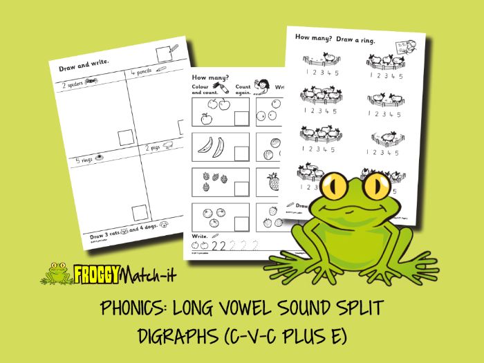 PHONICS: LONG VOWEL SOUND SPLIT DIGRAPHS (C-V-C PLUS E)