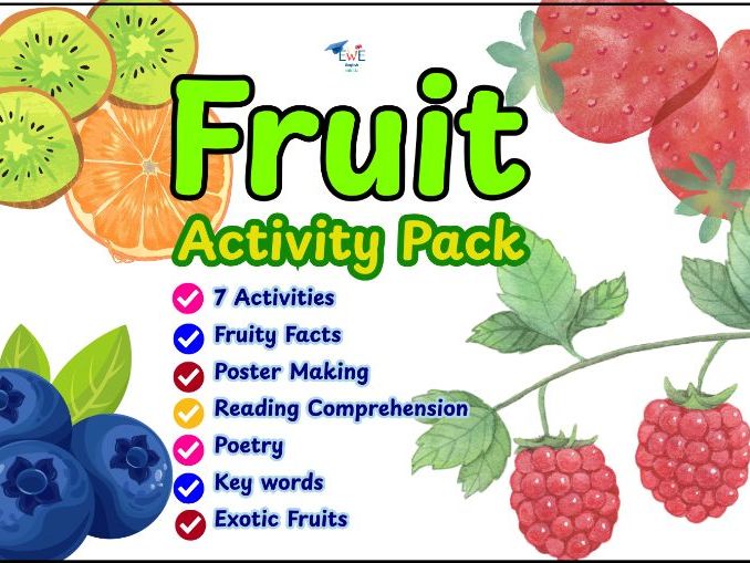 Fruits Activity Pack Worksheets | Reading, Vocabulary, Writing | Year 3-6 | KS2, KS3