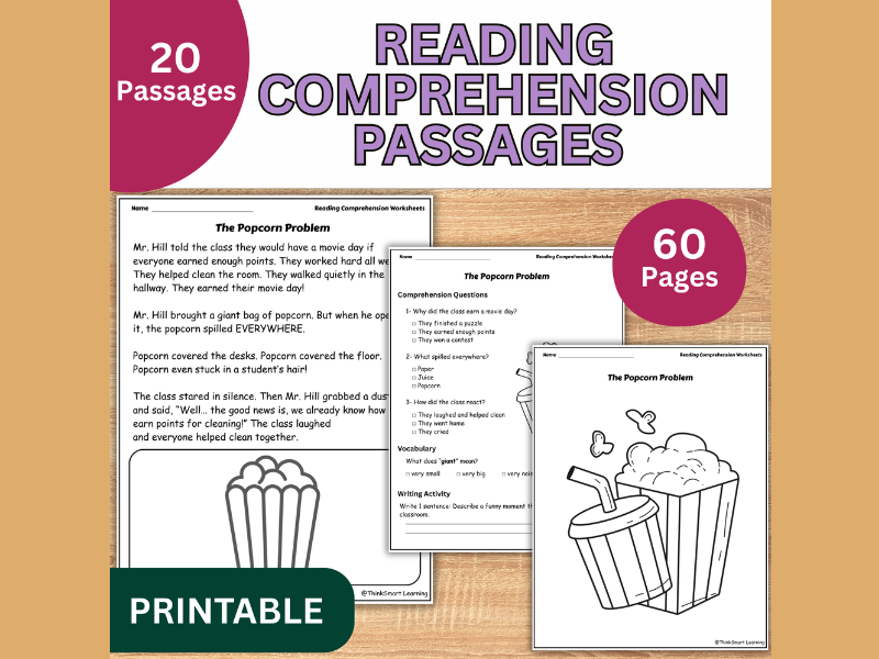 1st Grade November Reading Comprehension