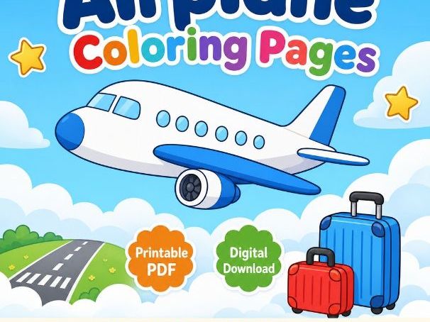 Airplane Coloring Pages | Airplane Coloring Pages | Printable PDF | Digital Download
