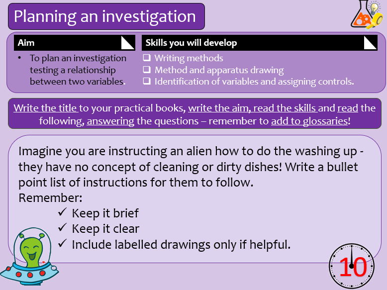 KS3 Planning investigations - Enquiry processes (Activate 1)