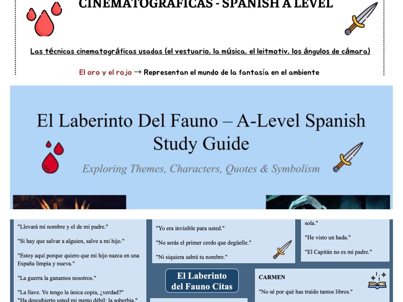 El Laberinto del Fauno: Complete A-Level Revision & Essay Bundle
