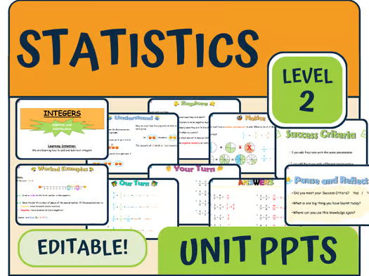 Statistics Editable Unit PPTs Level 2