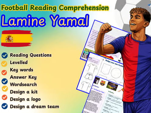 Lamine Yamal Reading Comprehension | Football Non‑Fiction Text | Vocabulary & Questions