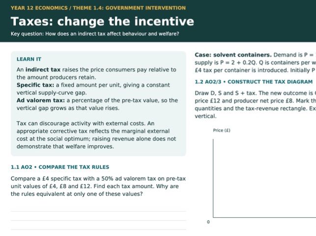 Edexcel Economics Theme 1.4 A3 Revision Mats