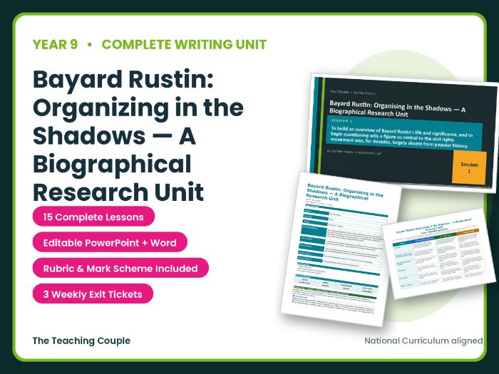 Bayard Rustin: Organizing in the Shadows — A Biographical | Year 9 English Unit