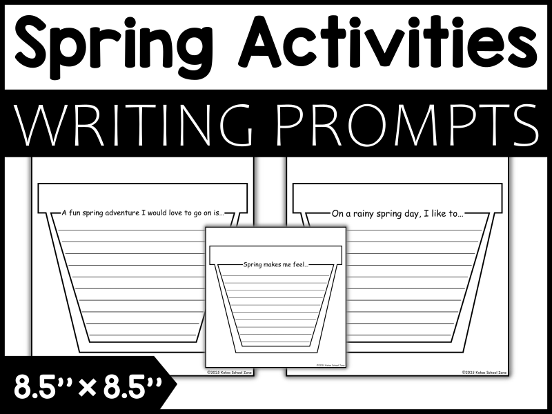 Spring Writing Prompts | Flower Pot Lined Writing Paper Templates