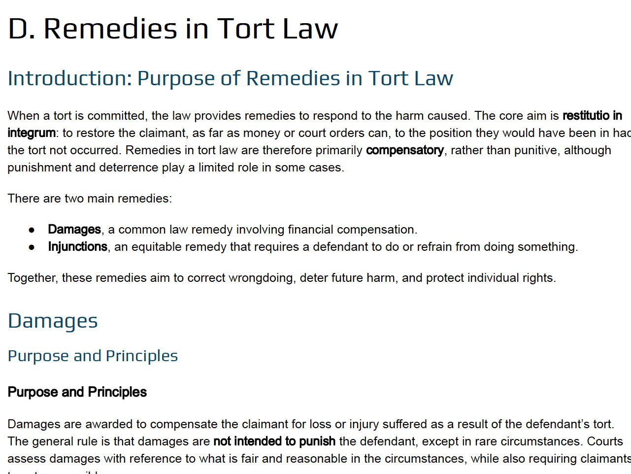 Tort Law Bundle – Complete Notes for WJEC Unit 2 (AO1 & AO3)
