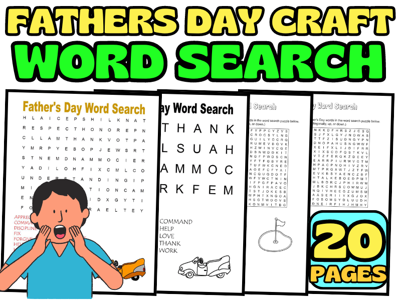 Father s Day Word Search Father s Day Craft Summer June Holiday 