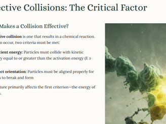 AS Level Chemistry - Unit 8.2 Effect of temperature on reaction rates and the concept of activation