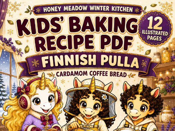 Fully Illustrated Pulla Recipe for Kids Baking Life Skills Activity PDF