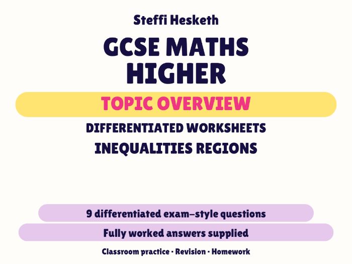 GCSE Higher Inequalities Regions | Topic Overview Differentiated Worksheet