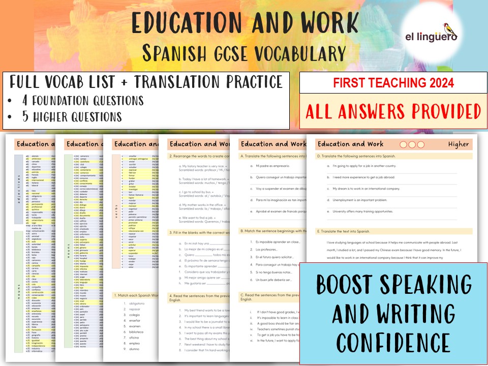 GCSE Spanish Revision: Education & Work