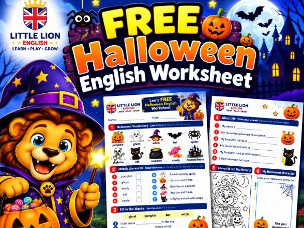 Halloween English Worksheet for Kids