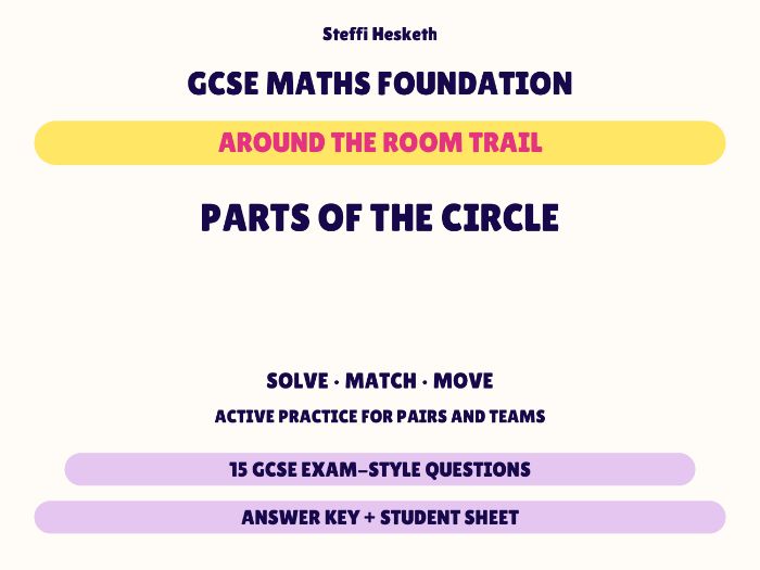 GCSE Foundation Maths Parts of the Circle | Around the Room Trail