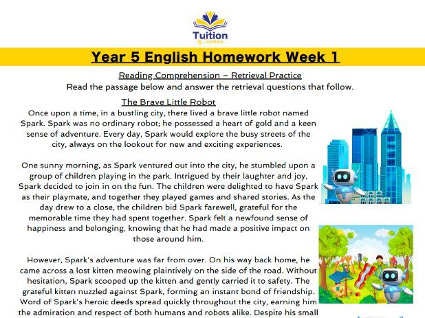 1. Year 5 - Reading Comprehension & Grammar