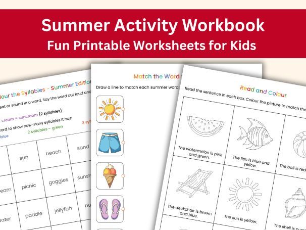 Summer Activity Pack | 18 Pages of Reading, Writing, Puzzles and Creative Tasks