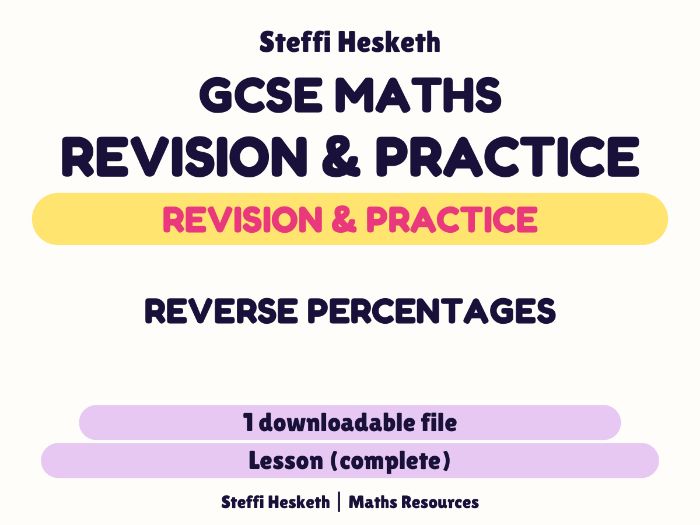 GCSE Maths - Reverse Percentages