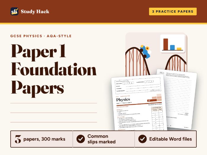GCSE Physics Paper 1 Foundation: 3 Full Practice Papers with Mark Schemes (AQA-style)