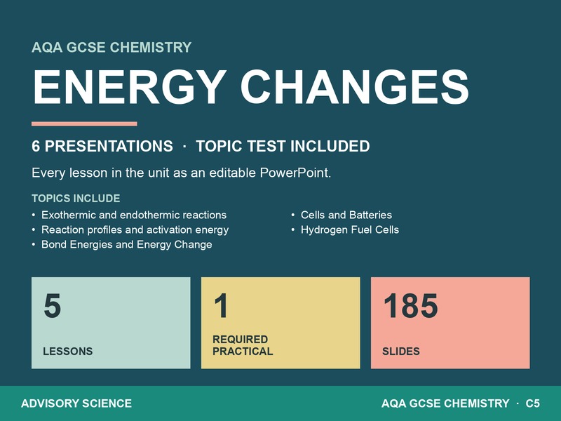 AQA GCSE Chemistry C5 Energy Changes | 6 Lesson Presentations and Topic Test