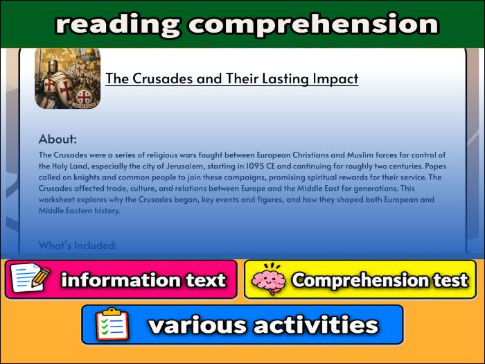 The Crusades and Their Lasting Impact - Reading Comprehension & Activities