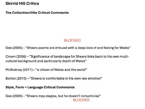 Skirrid Hill Critics - AO5