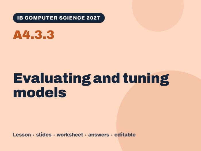 IB Computer Science 2027 – A4.3.3 Evaluating and tuning models – Lesson & Worksheet