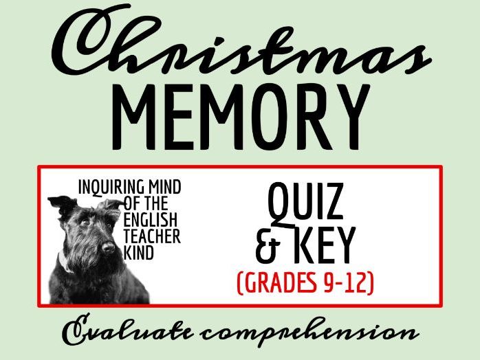 "A Christmas Memory" by Truman Capote Quiz and Answer Key | American Literature