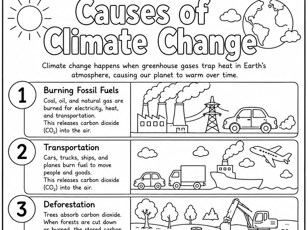 Climate Change Colouring Sheets and Class Assembly Script
