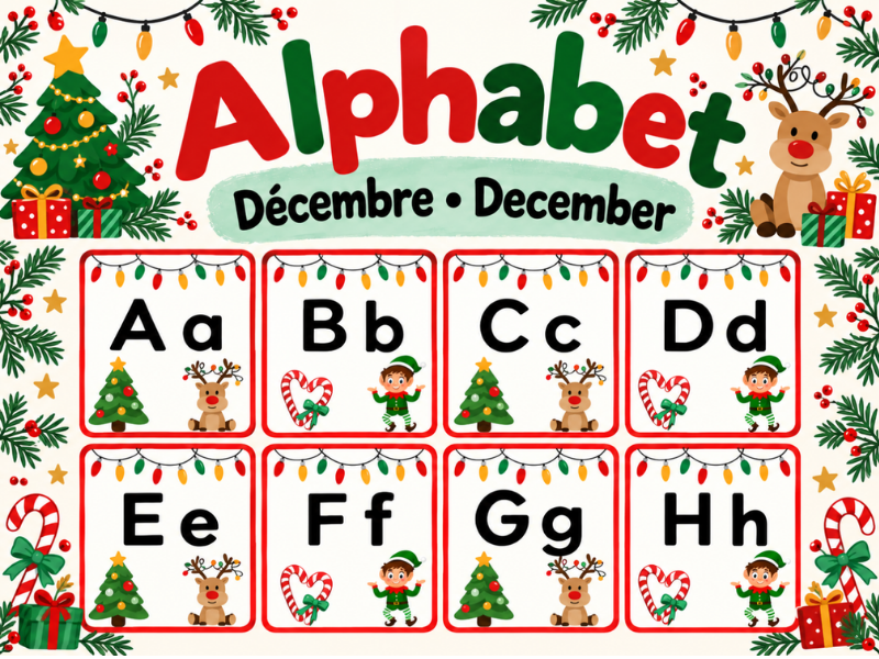 December Alphabet Cards