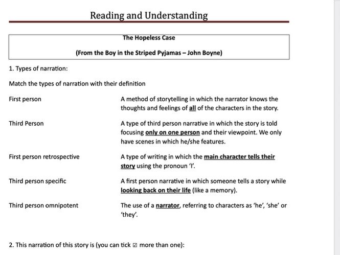John Boyne - The Boy in the Striped Pyjamas worksheet