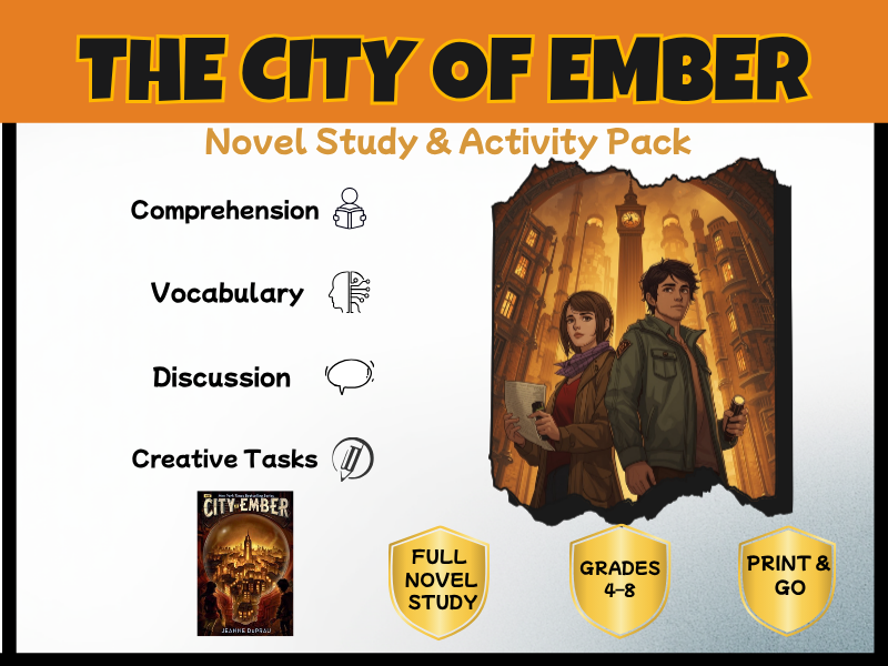 The City of Ember Novel Study Unit and Activity Pack | Reading Comprehension, Vocabulary Grades 4-6