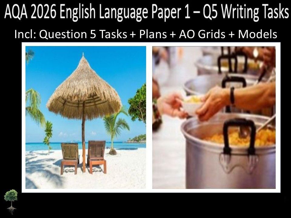Two Q5 Writing Tasks AQA 2026 English Language Paper 1 | Plans, AO Grids, Models