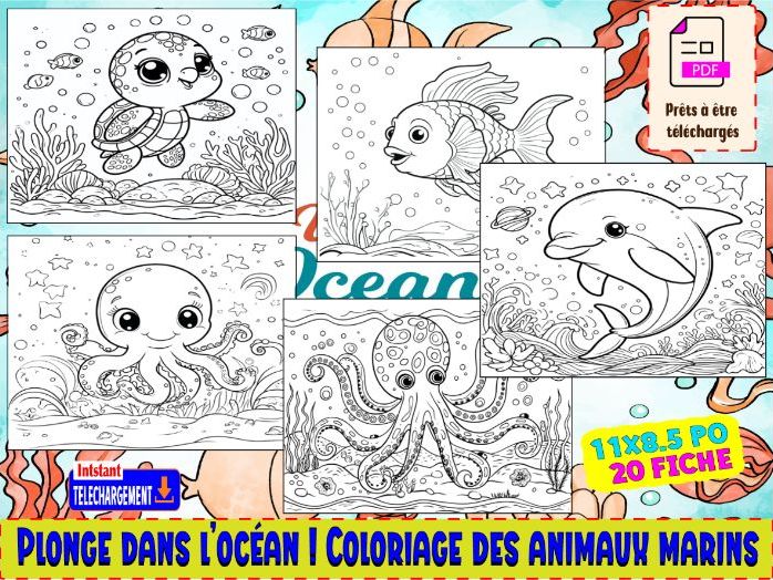 Plonge dans l’océan ! Coloriage des animaux marins