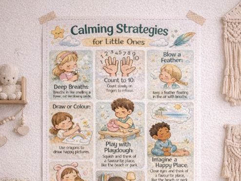 Calming Strategies for Little Ones - Poster Visual Aid
