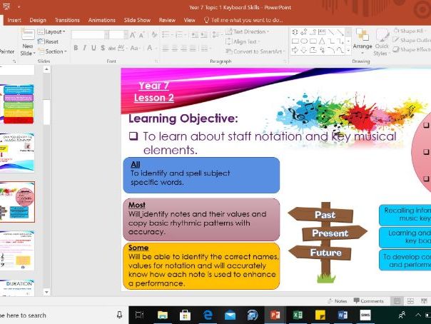 Music Key Stage 3, keyboard skills, year 7 complete unit of work