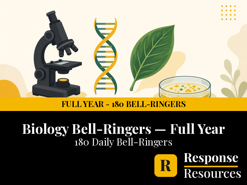 Biology Bell Ringers FULL YEAR - 180 Daily Warm-Ups (Grades 9-12)
