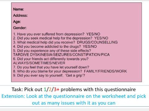 Self report methods: What is a Questionnaire? Research Methods (Psychology) Paper 2  -A LEVEL AQA
