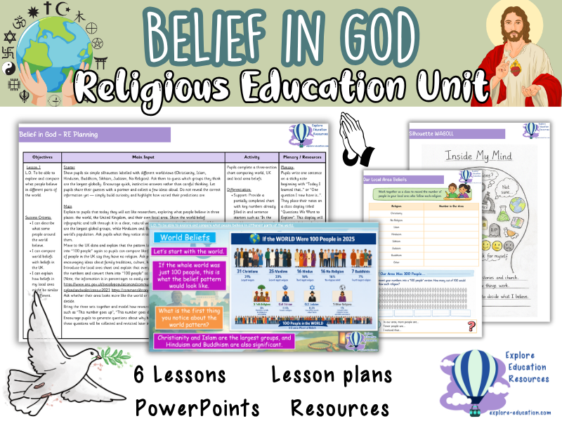 KS2 Why do some people believe in God? - RE Unit - 6 Outstanding Lessons