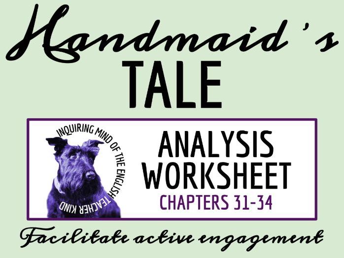 The Handmaid's Tale Chapters 31, 32, 33 & 34 Close Reading Analysis Worksheet