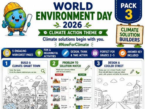 World Environment Day Climate Action Worksheets | Climate Solution Builders