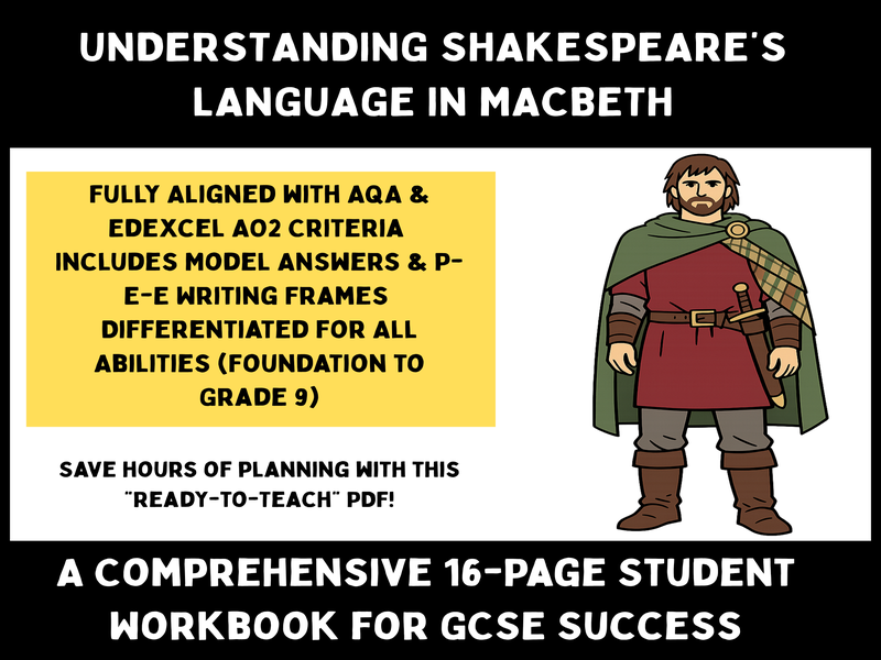 Macbeth GCSE Language Analysis Pack: Exam Practice, Model Answers & PEE Frameworks